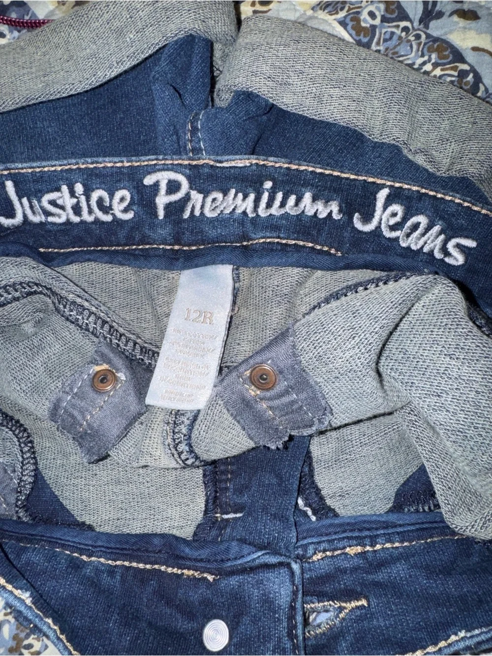 Justice Premium Denim Roll-Cuff Shorts with Heart Accent Size 12R Good Condition